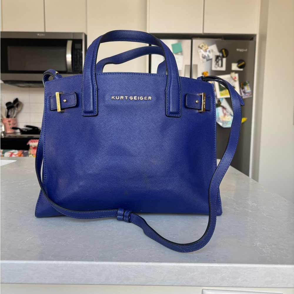 Kurt Geiger London structured tote, saffiano leather, crossbody strap